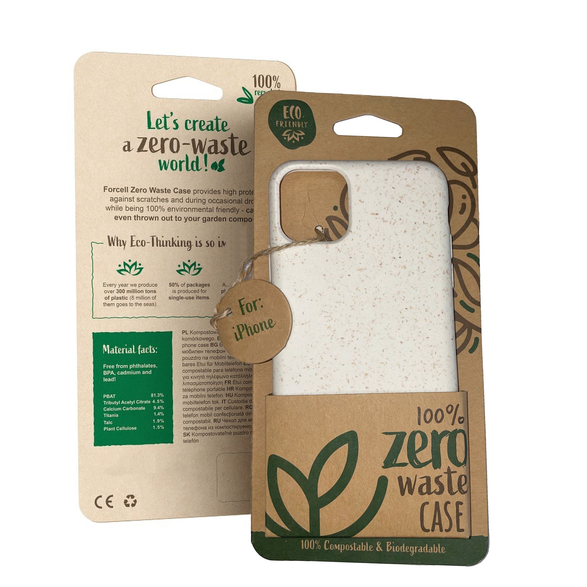 Nachhaltige Handyhülle Kompostierbare Eco Friendly Für iPhone 12 Mini Weiß