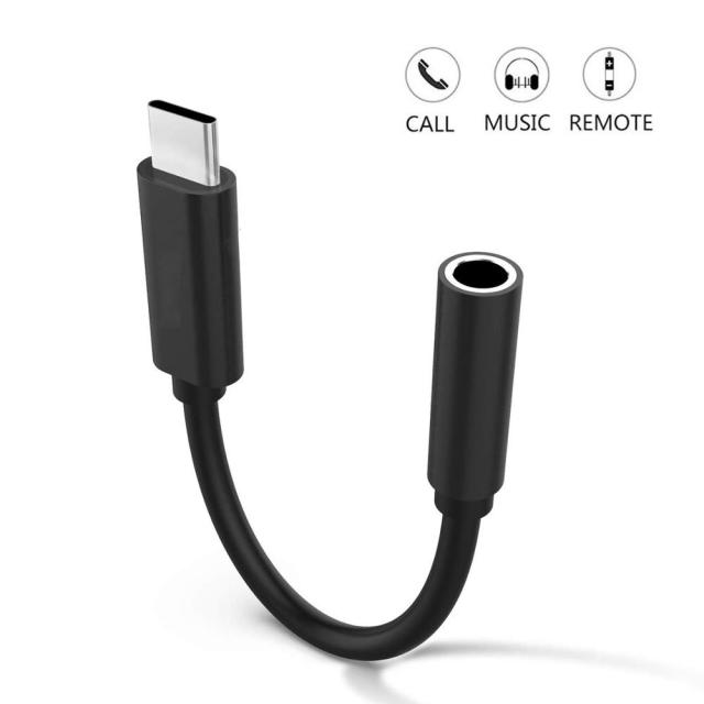 USB-C Digital zu 3,5 mm Kopfhörer Audio Adapter Aux Schwarz