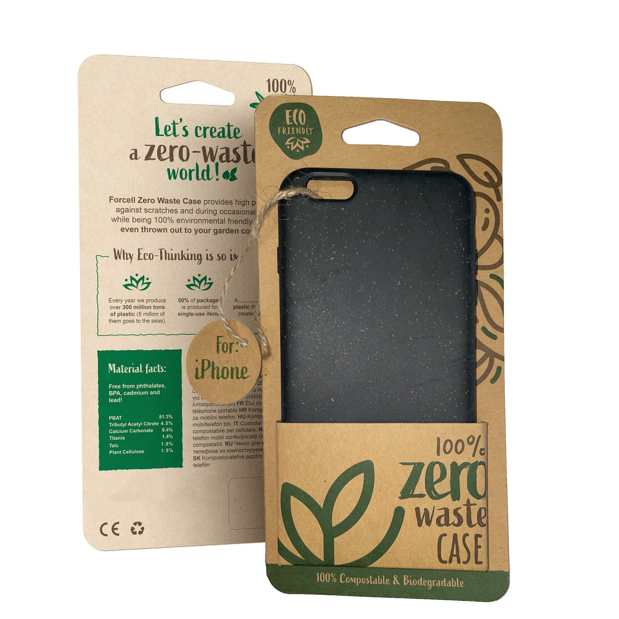 Nachhaltige Handyhülle Kompostierbare Eco Friendly Für iPhone 7 / 8 Schwarz