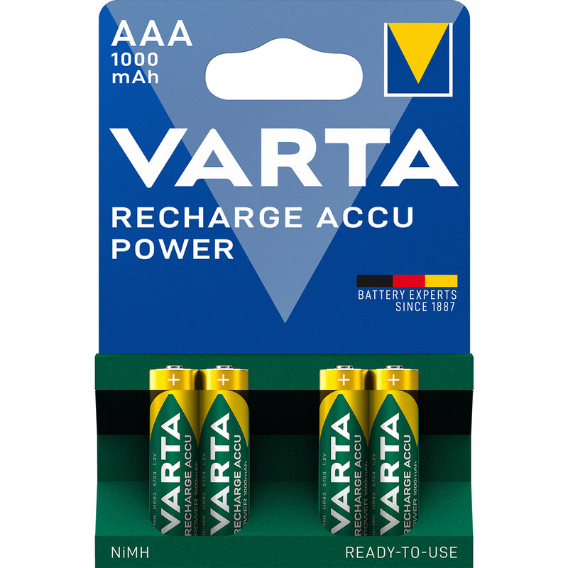 4 x Varta Pro R2U R03 AAA 1000 mAh wiederaufladbare Batterie