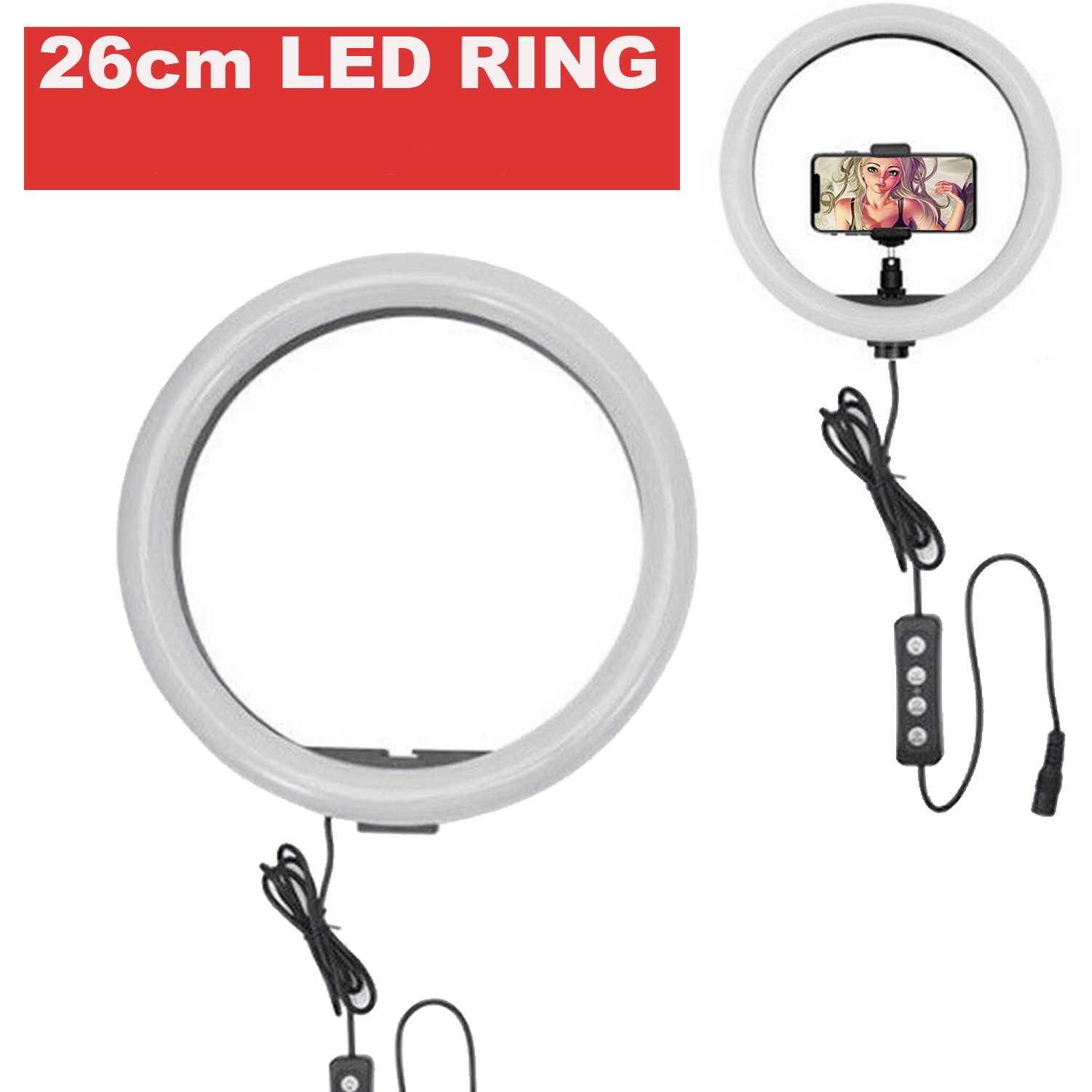 USB LED Ringlicht 26cm Lampe Selfie Handy