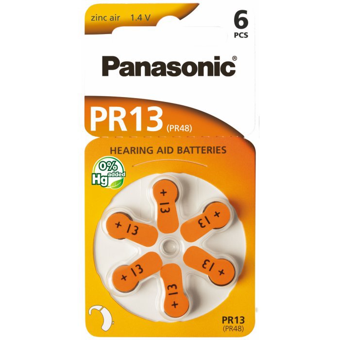 6 x Batterien für Panasonic 13 Hörgerätebatterien