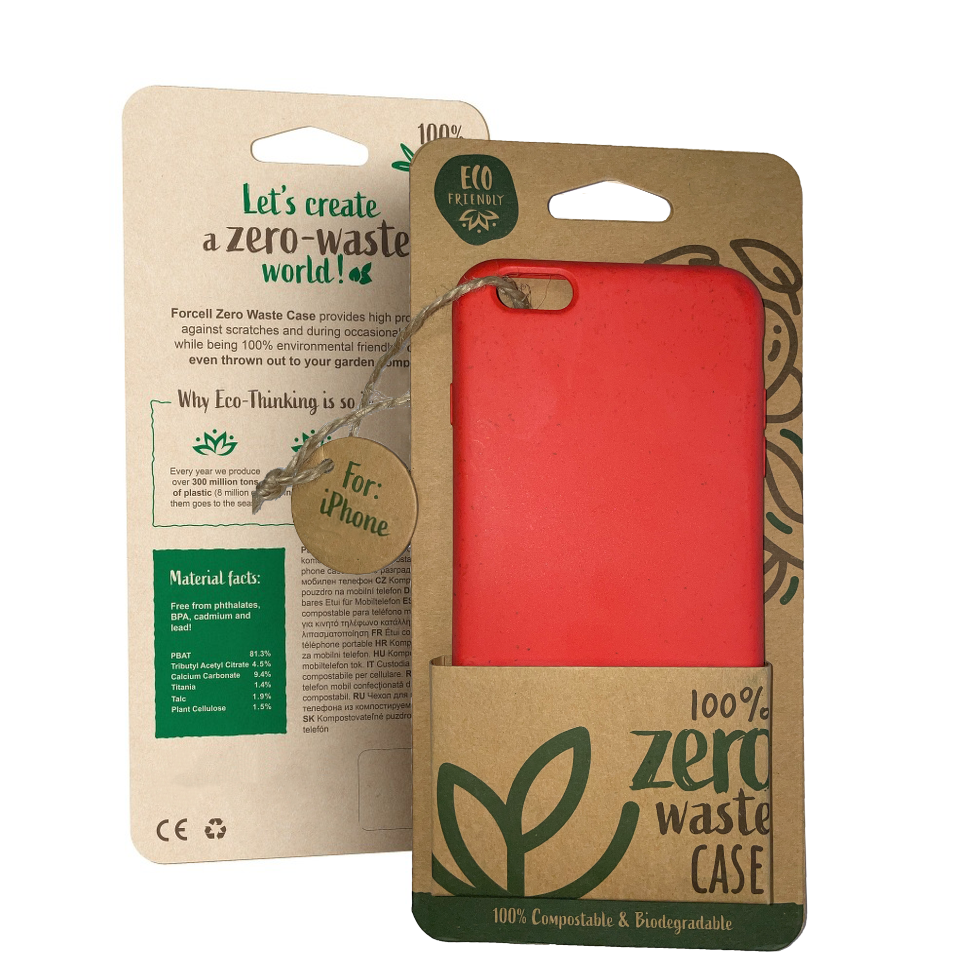 Nachhaltige Handyhülle Kompostierbare Eco Friendly Für iPhone 6 / 6s Plus Rot 