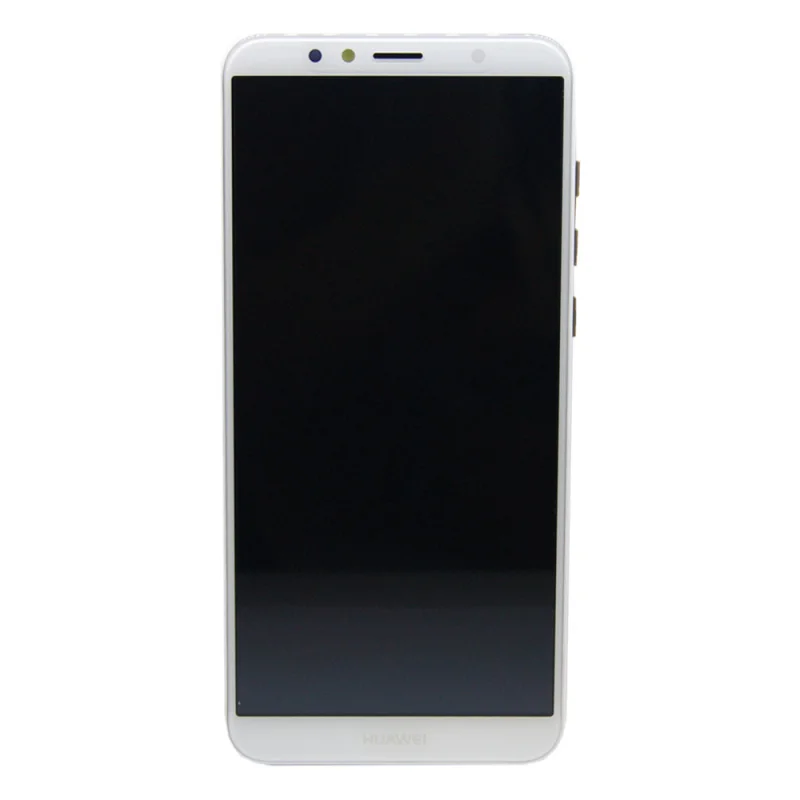 Original Huawei Y6 2018 LCD Display Touch Screen Glas Akku Rahmen 02351WLK Weiß