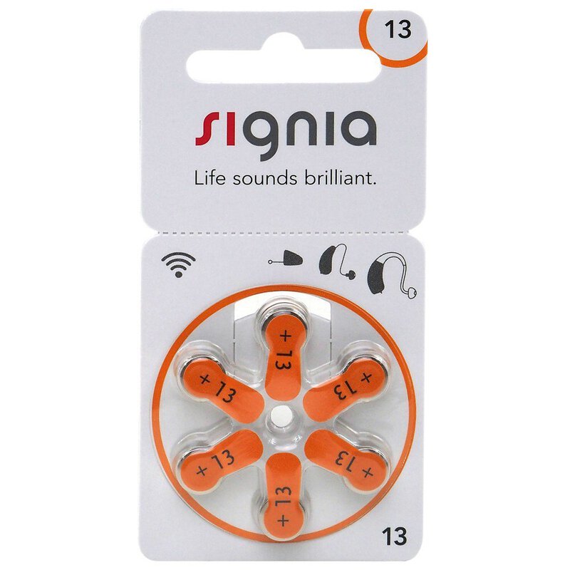 6 x Batterien für Signia 13 MF Hörgerätebatterien