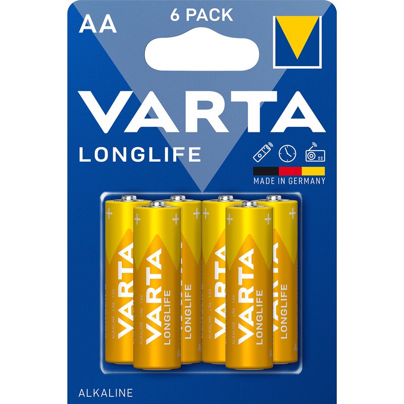 6x Varta Longlife LR6/AA 4106 Batterie