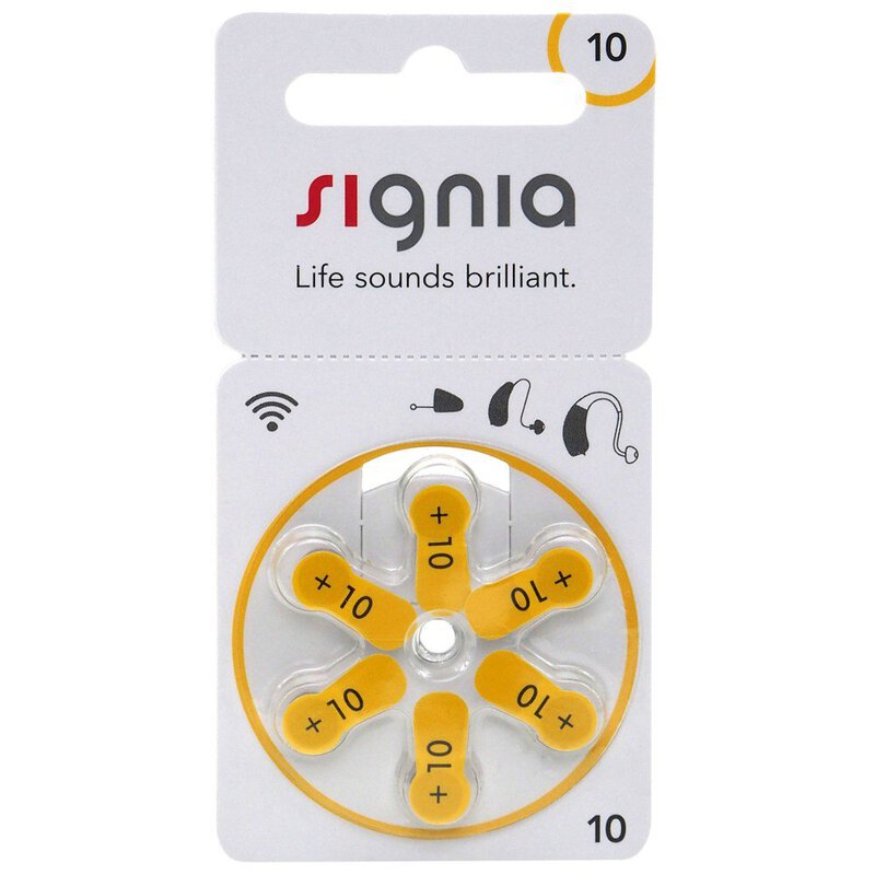 6 x Batterien für Signia 10 MF Hörgerätebatterien