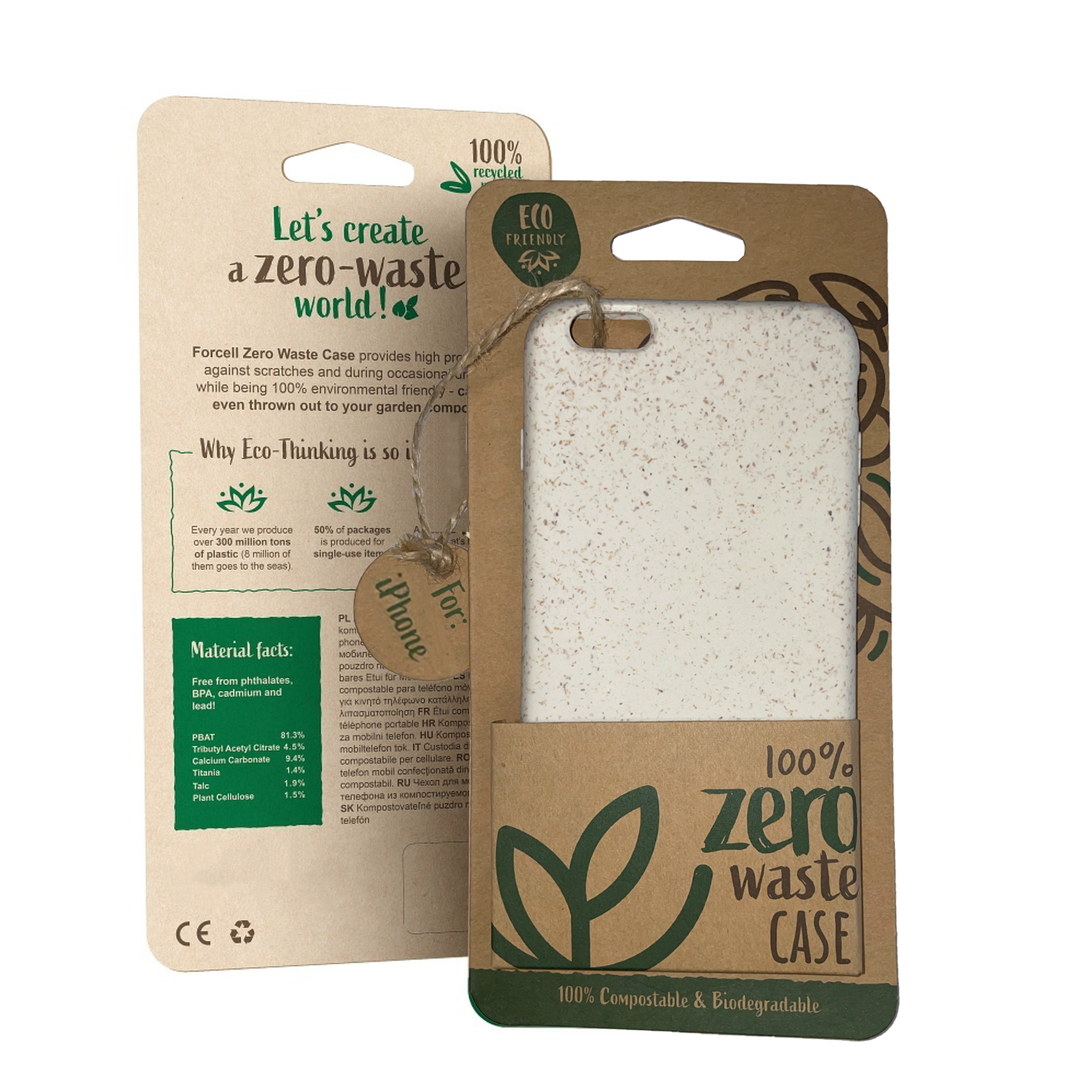 Nachhaltige Handyhülle Kompostierbare Eco Friendly Für iPhone 7 / 8 Weiß