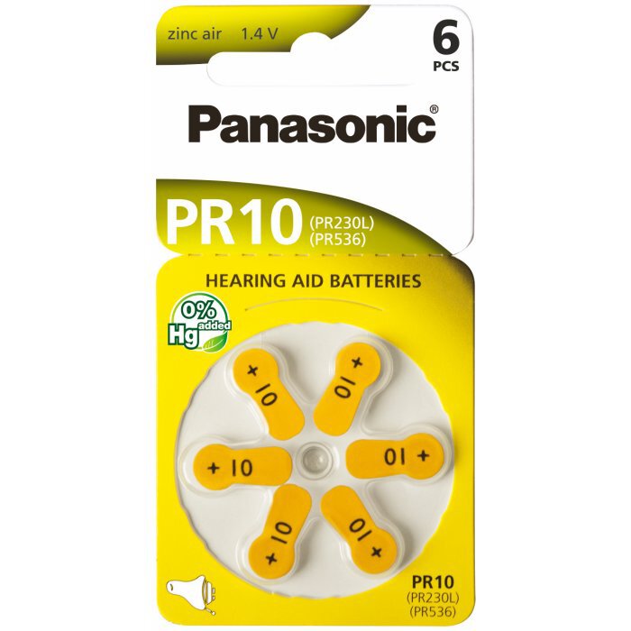 6 x Batterien für Panasonic 10 Hörgerätebatterien