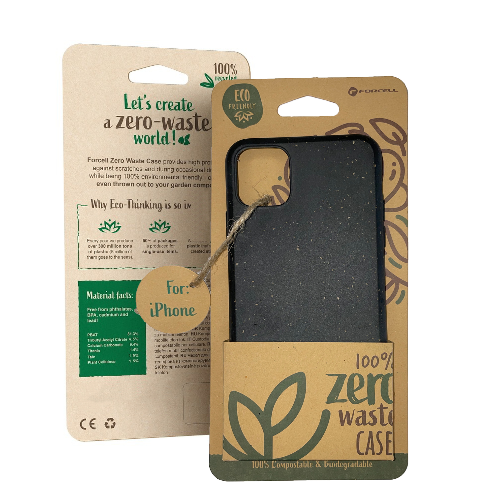 Nachhaltige Handyhülle Kompostierbare Eco Friendly Für iPhone 13 Pro Max Schwarz