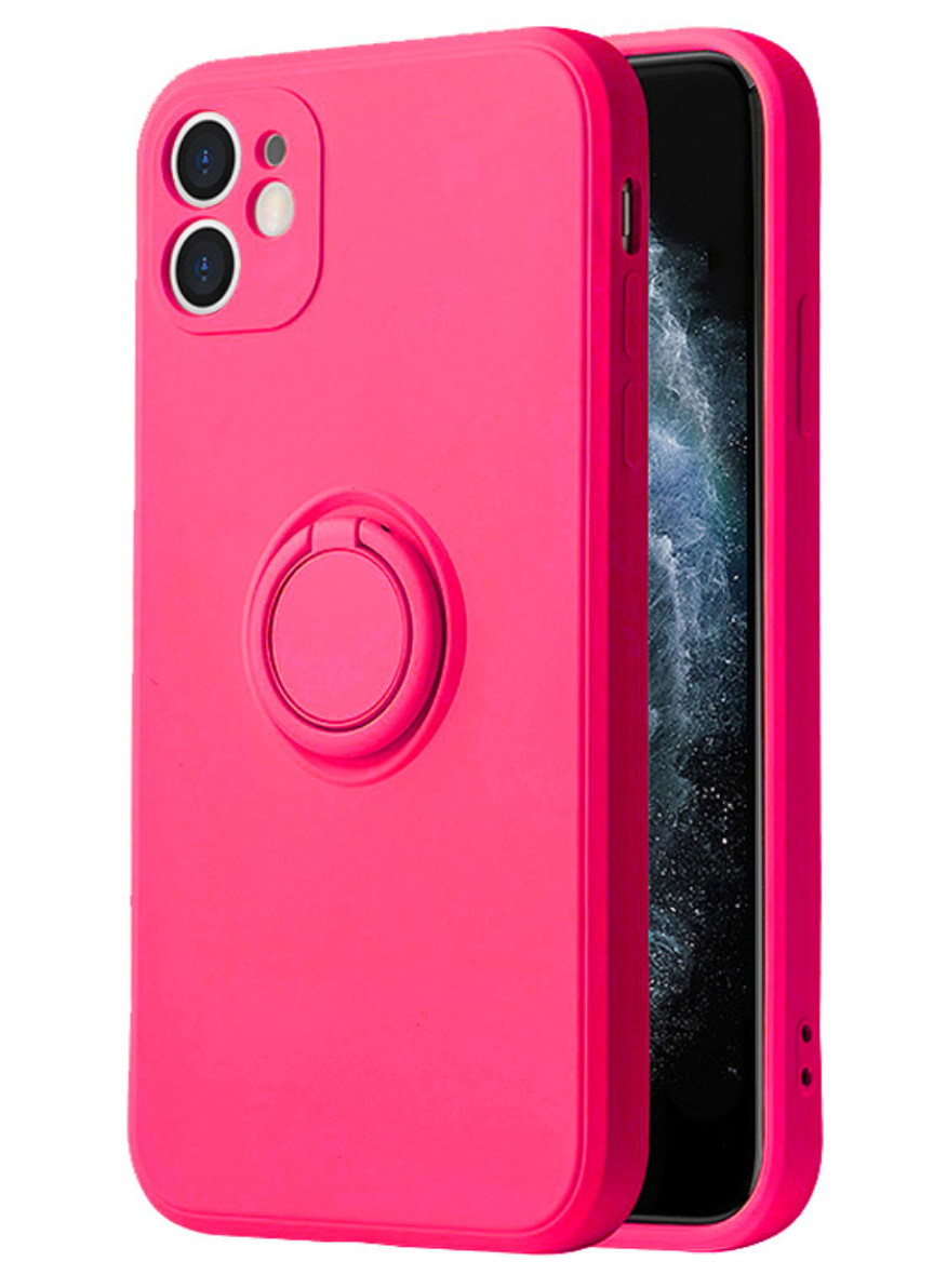 Silikon Ring Case Handy Tasche Handyhülle Magnet für Samsung Galaxy S21 Ultra Pink